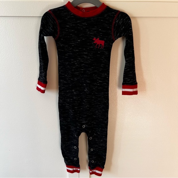 Lazy One Other - Lazy One Infant Alaska Moose Caboose‎ Plaid Flapjack Pajamas Size 12 Months
